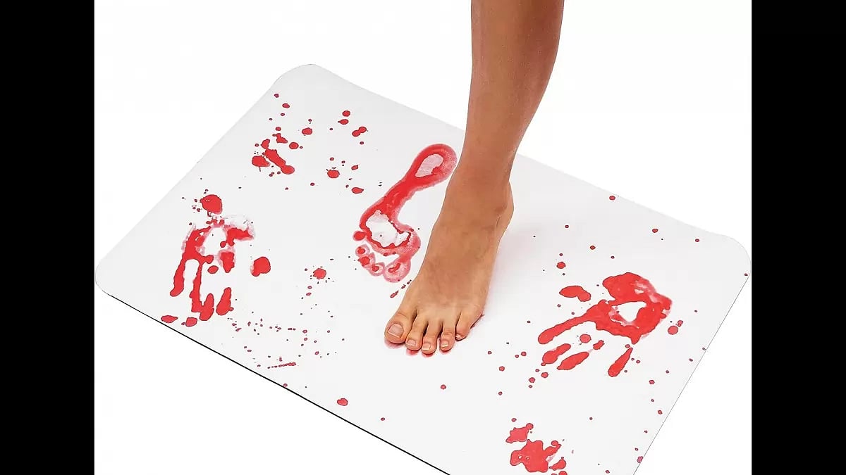 Halloween Blood Footprint Door Mat