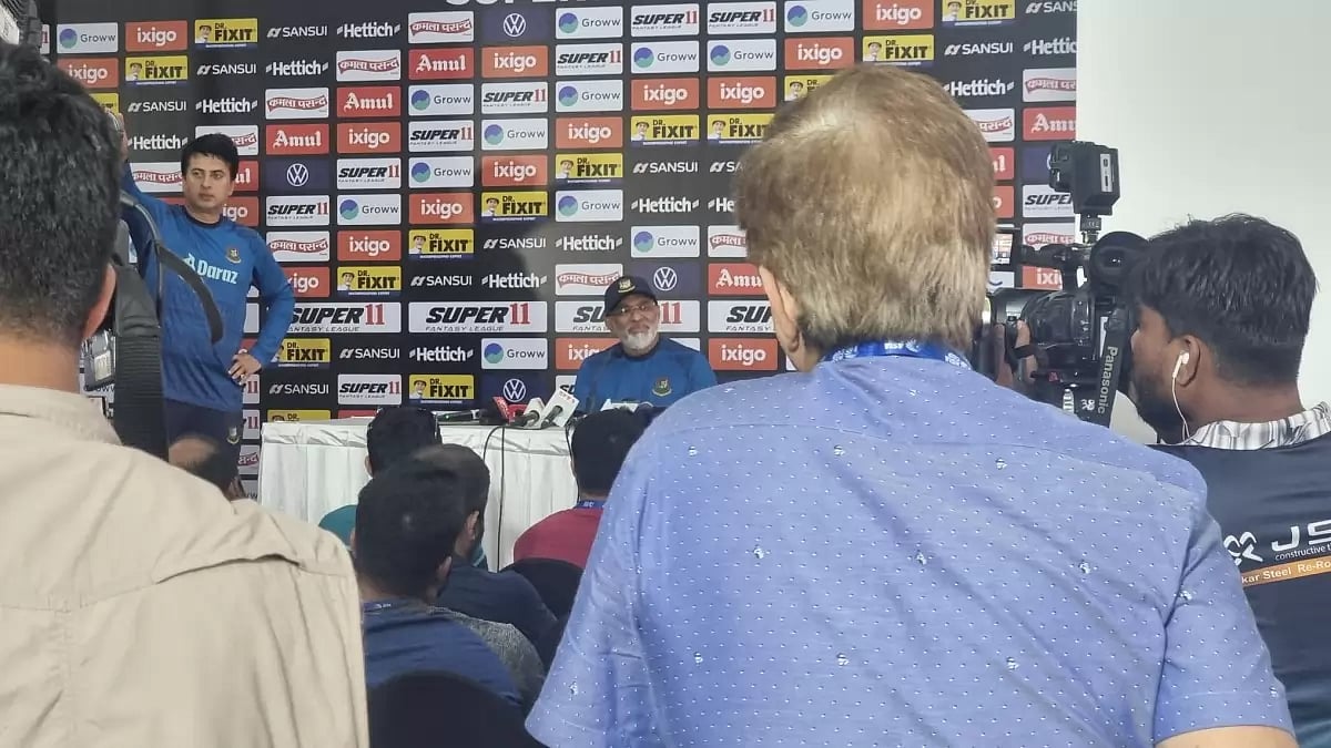 Bangladesh Head Coach Chandika Hathurusingha during press conference