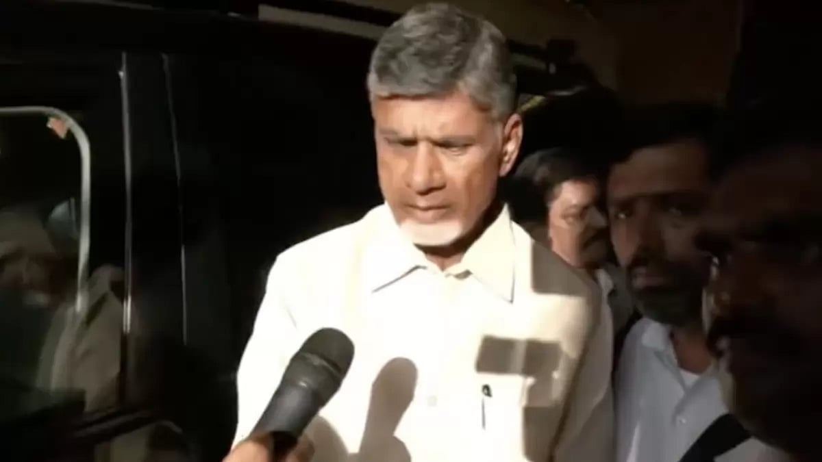 TDP chief N Chandrababu Naidu speaks to media after being arrested by Andhra Pradesh CID