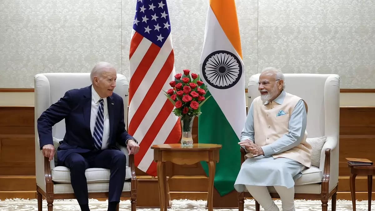 PM in a bilateral meeting with the President of the United States, Mr. Joe Biden, in New Delhi 