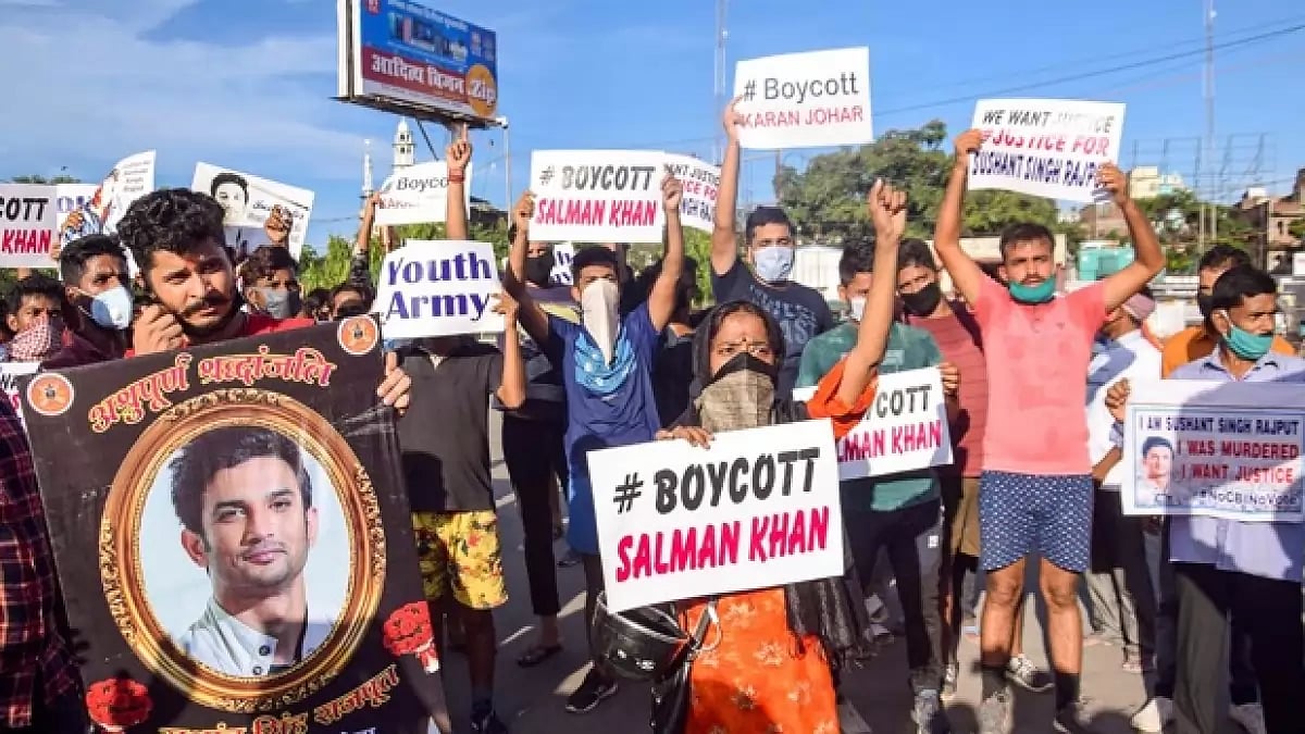 Fans of late Bollywood actor Sushant Singh Rajput protest against nepotism