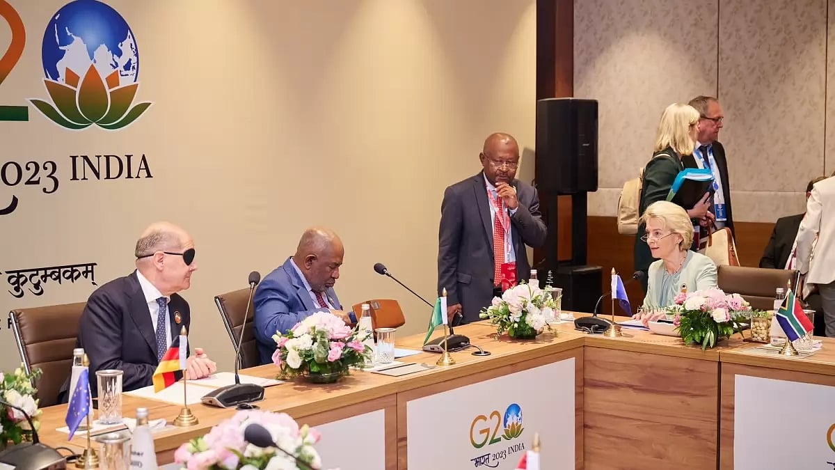 Leaders at the G20 climate talk in New Delhi