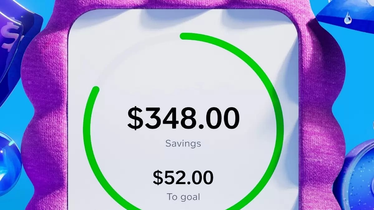 Cash App balance and the remaining amount to the reach the goal. 