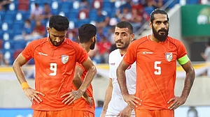 Indian players after losing 0-1 against Lebanon in the third place match of King's Cup.