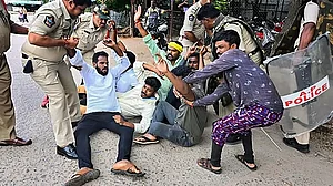 Protest over Chandrababu Naidu arrest