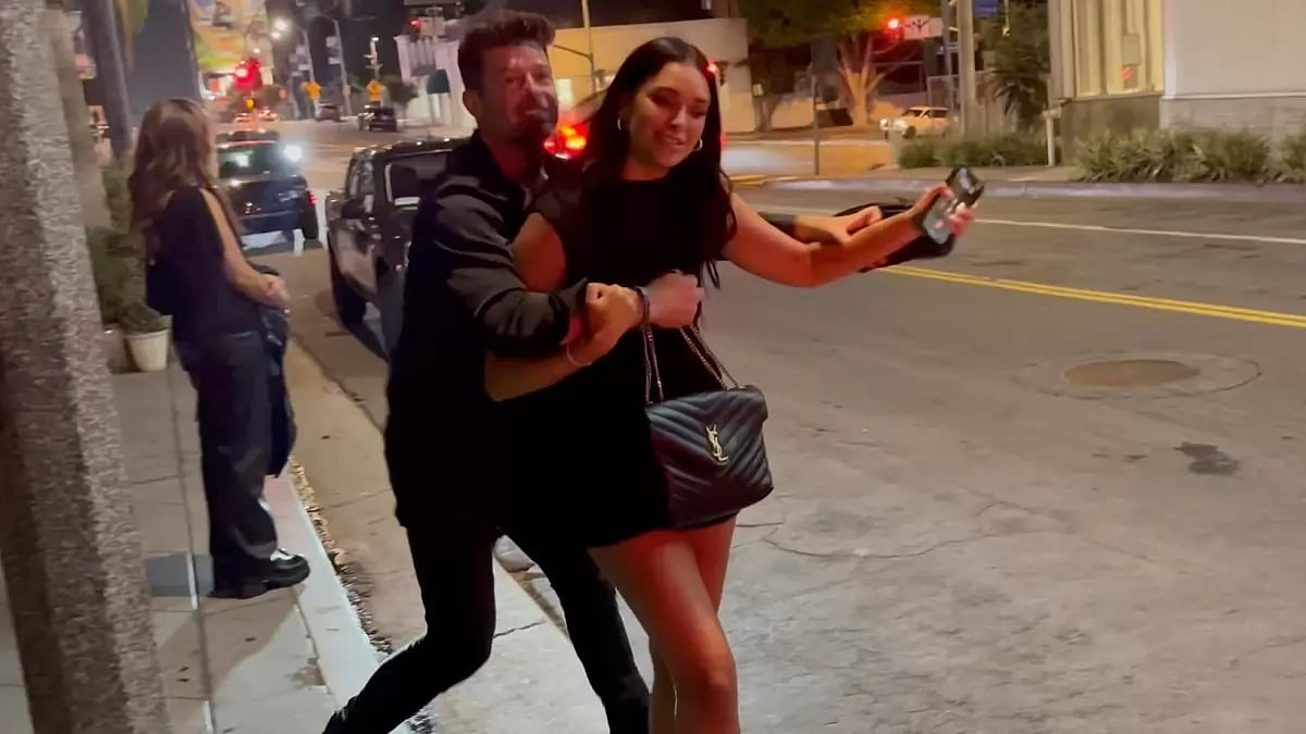 Hammered Robin Thicke Misbehaves With Fiance April Love Geary