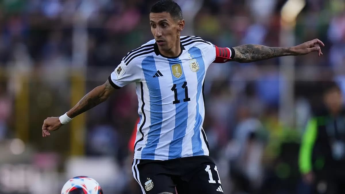 Argentina skipper Angel Di Maria in action against Bolivia on Tuesday