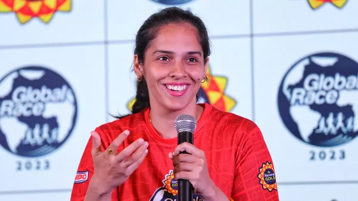 Saina Nehwal at a Promotional event in Delhi.