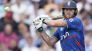 Ben Stokes in action during the third ODI against NZ on Wednesday.