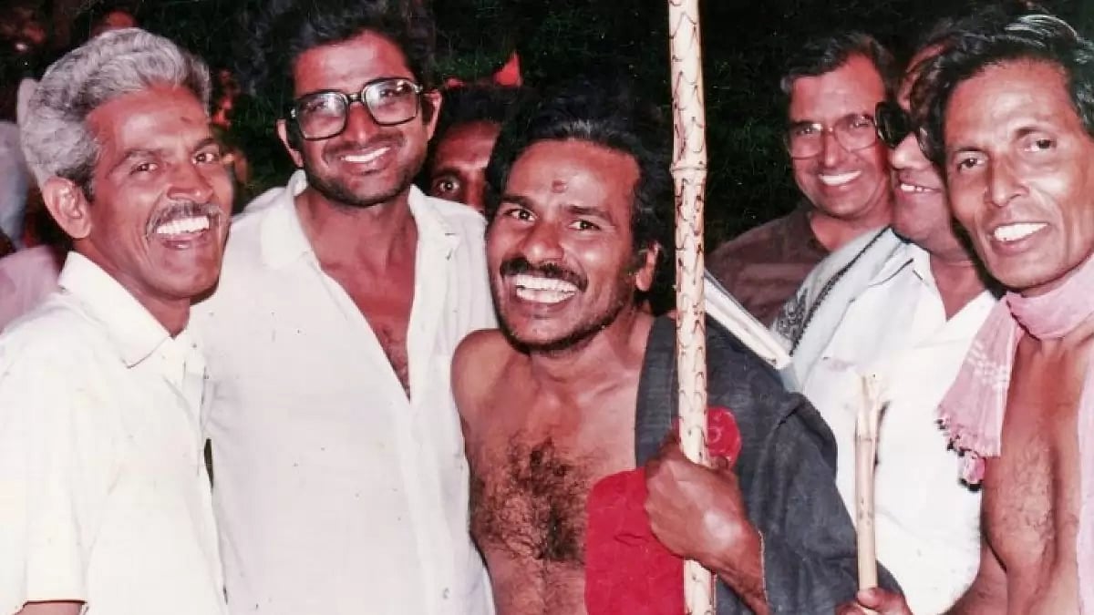 Varavarao Rao with K Balagopal, Gaddar, and Vangapandu.  Photo Courtsey: indianculturalforum.in.