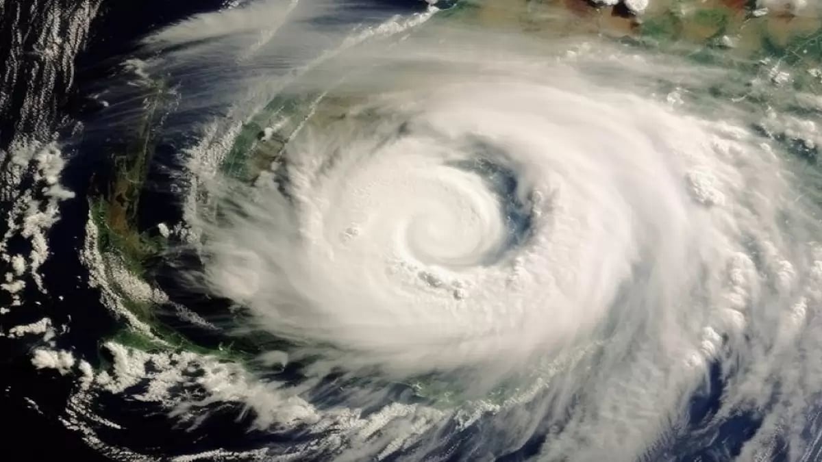 A  Satellite view of Hurricane
