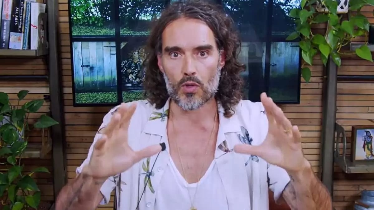 Still from Russell Brand’s video uploaded on X