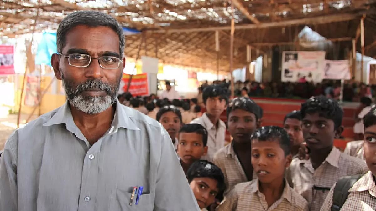 India anti-nuclear protestor S P Udayakumar at protest site.