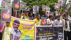 Protest over Chandrababu Naidu arrest