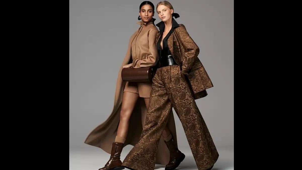 Imaan Hammam and Karolina Spakowski pose for the Max Mara Fall Collection. 