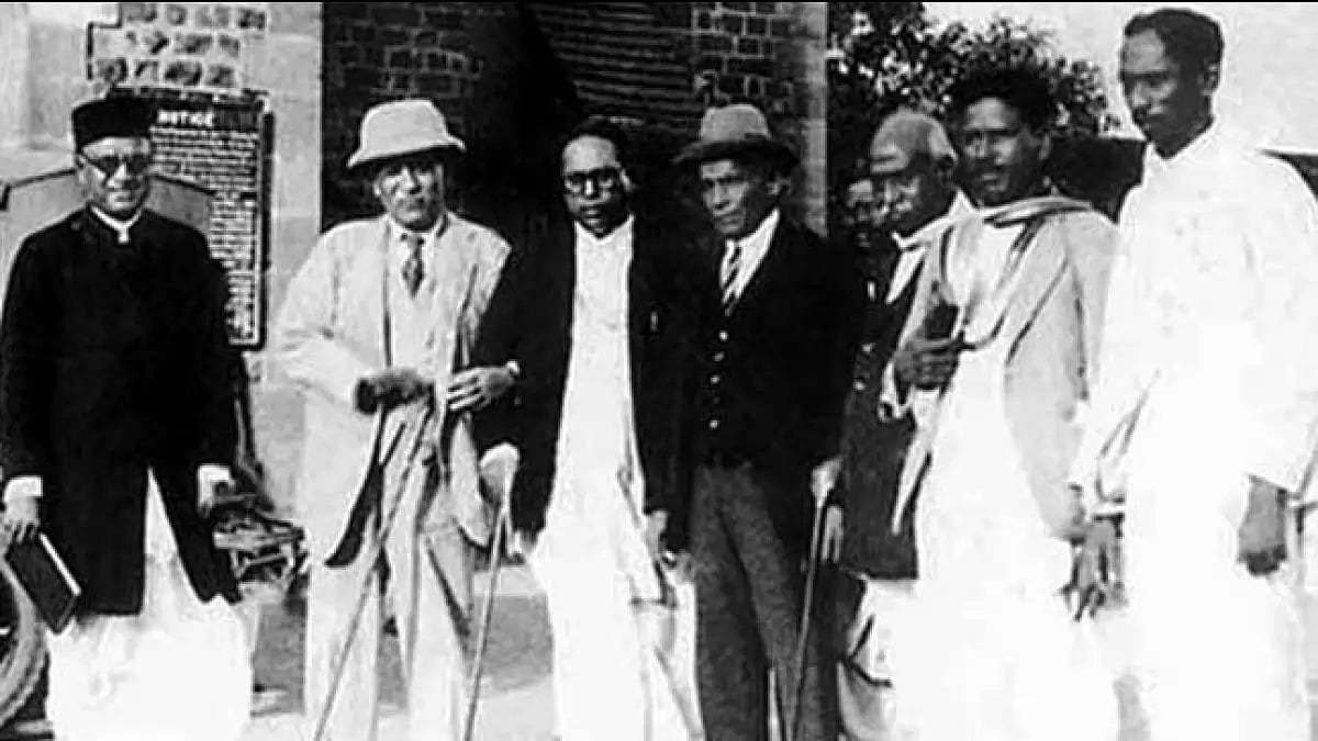 Babasaheb just before signing the Poona Pact in 1932