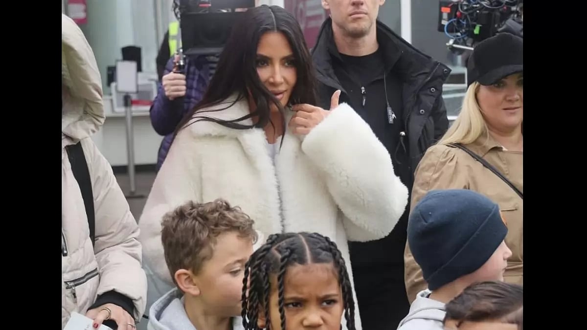 Kim Kardashian with son Saint West