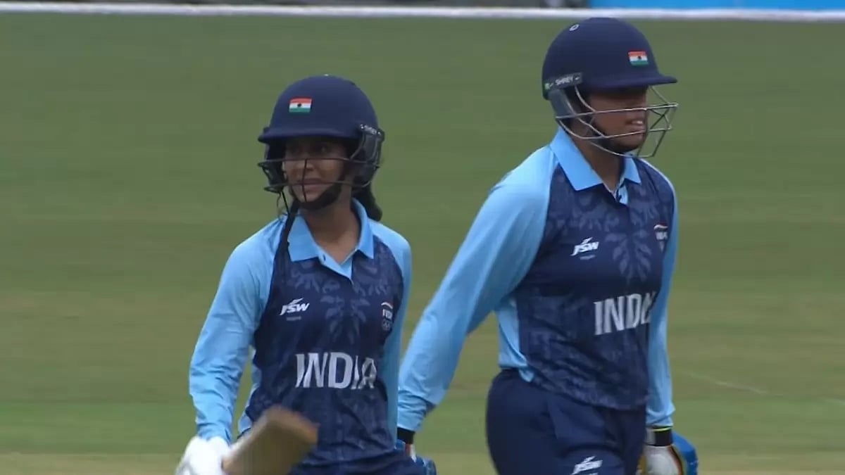Jemimah Rodrigues and Richa Ghosh after the Indian innings on Thursday.