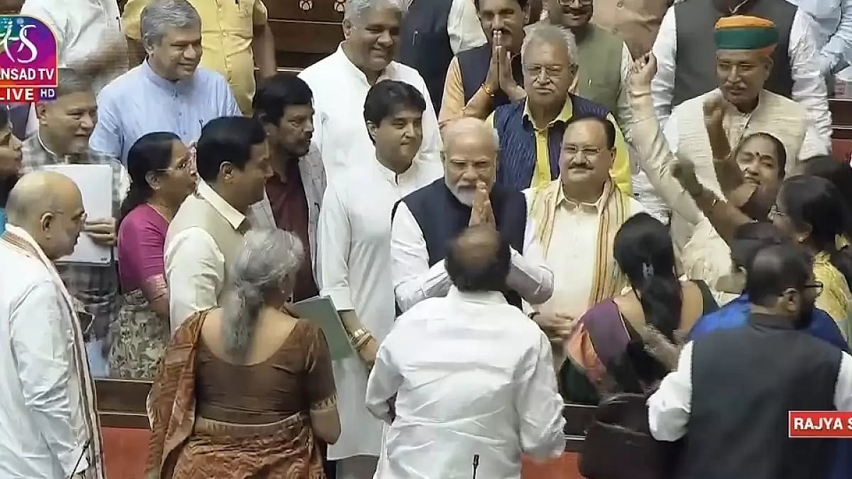 Prime Minister Narendra Modi after the passage of the Womens Reservation Bill by the Rajya Sabha 