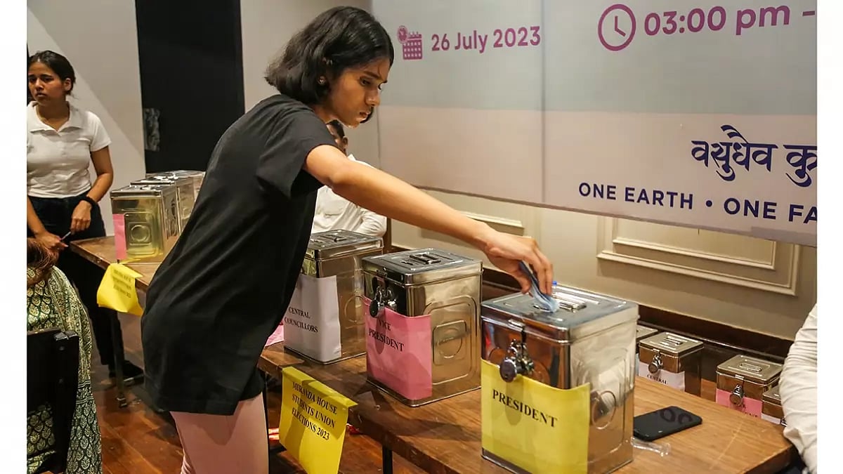 File Photo; Representational Image : Voting for DUSU elections