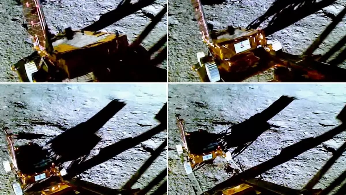 Chandrayaan-3s Rover Pragyan on south pole of lunar surface