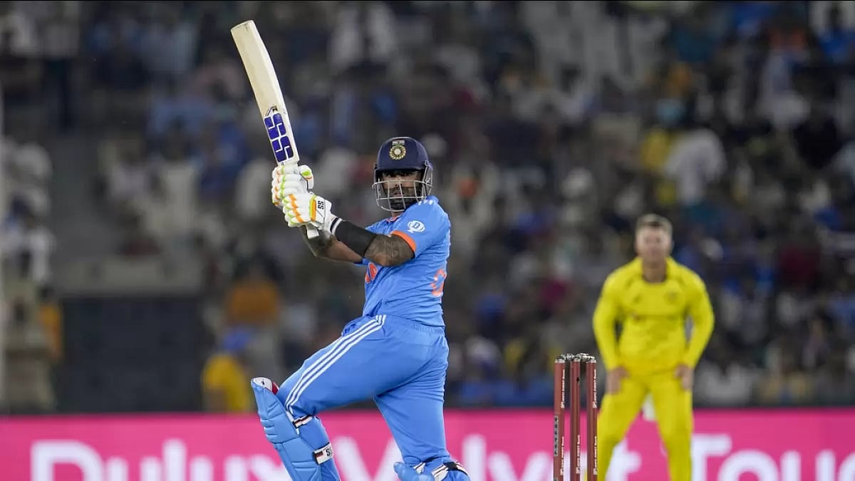 Suryakumar Yadav in action during the first ODI in Mohali on Friday.