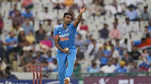 Ravichandran Ashwin bowls during the first ODI on Friday.