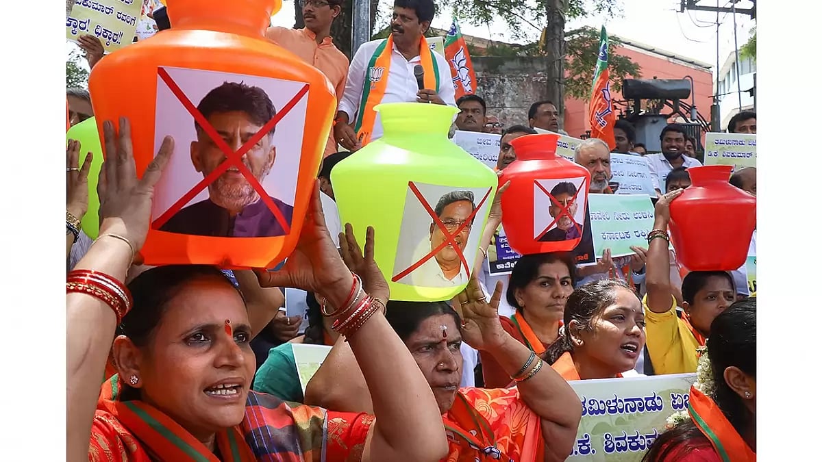 Protest over Cauvery water issue