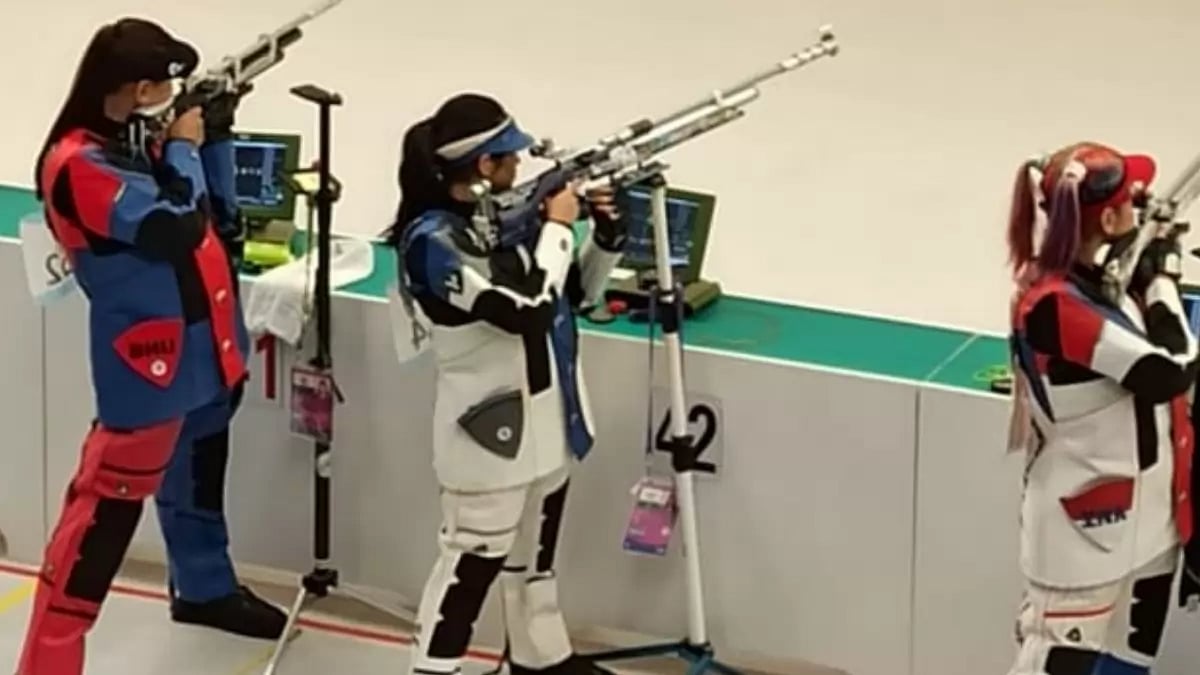 Ramita, Mehuli Ghosh and Ashi Chouksey, the women's 10m air rifle team secures India's first medal.