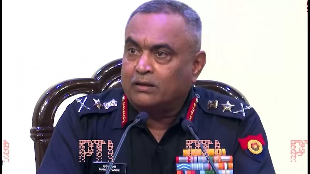 Army Chief General Manoj Pande at the Indo-Pacific Army Chiefs' Conference (IPACC) in Delhi.
