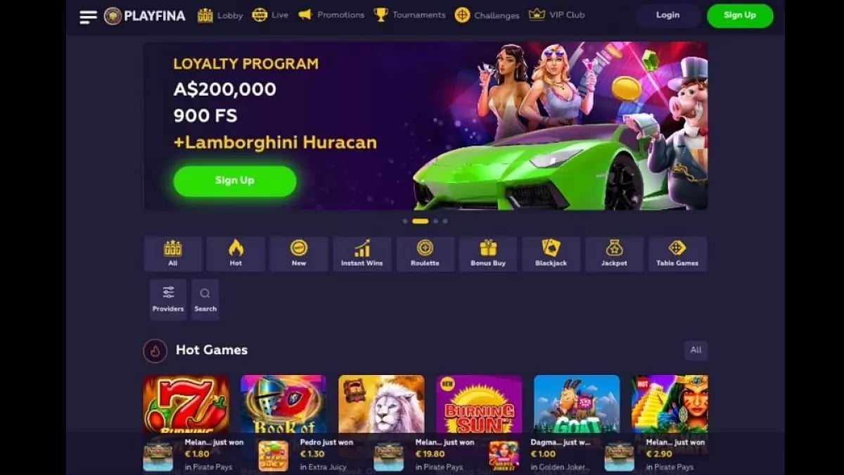 Playfina Casino Review