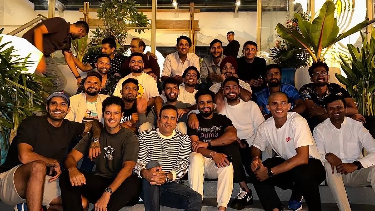 Indian Men's Cricket team with coach VVS Laxman in Hangzhou for Asian Games 2023