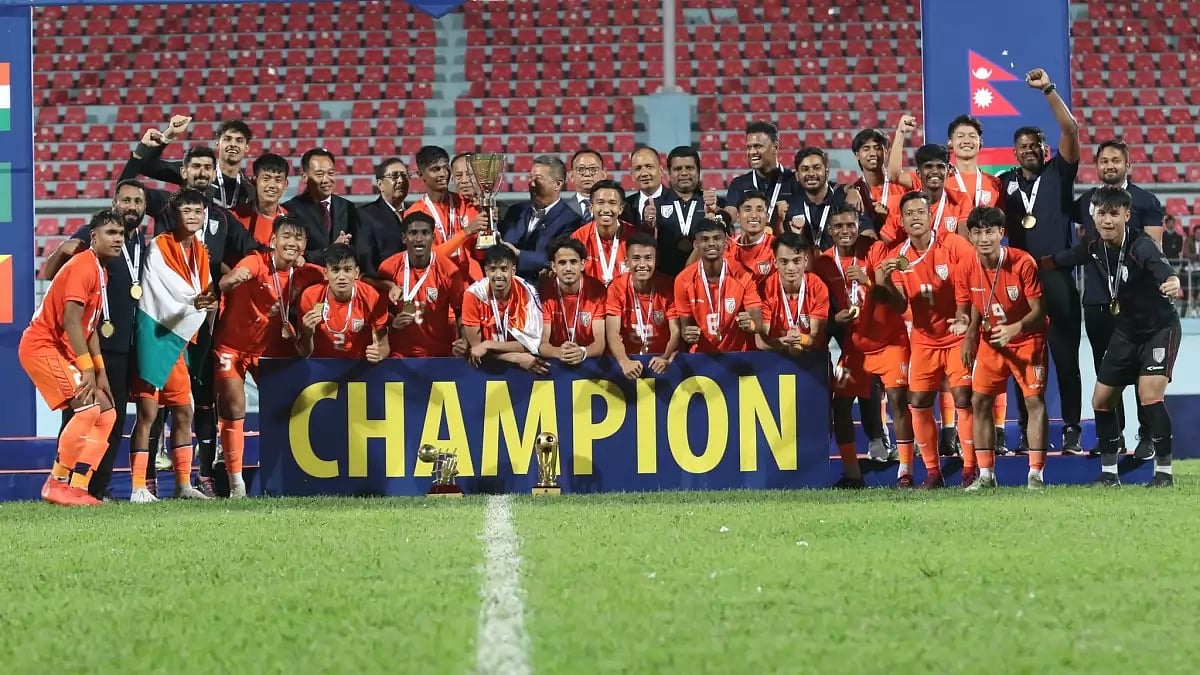 Indian Men's team emerged winners of the SAFF U-19 Championship in Kathmandu on Saturday.
