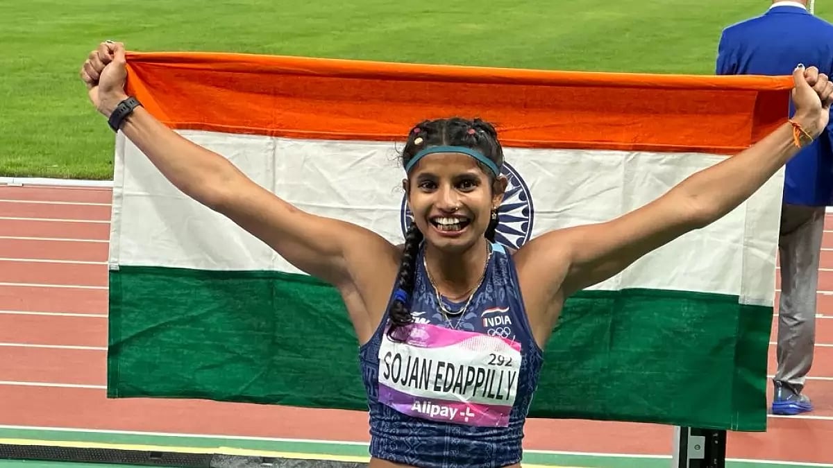 Ancy Sojan wins silver medal in Long Jump. 