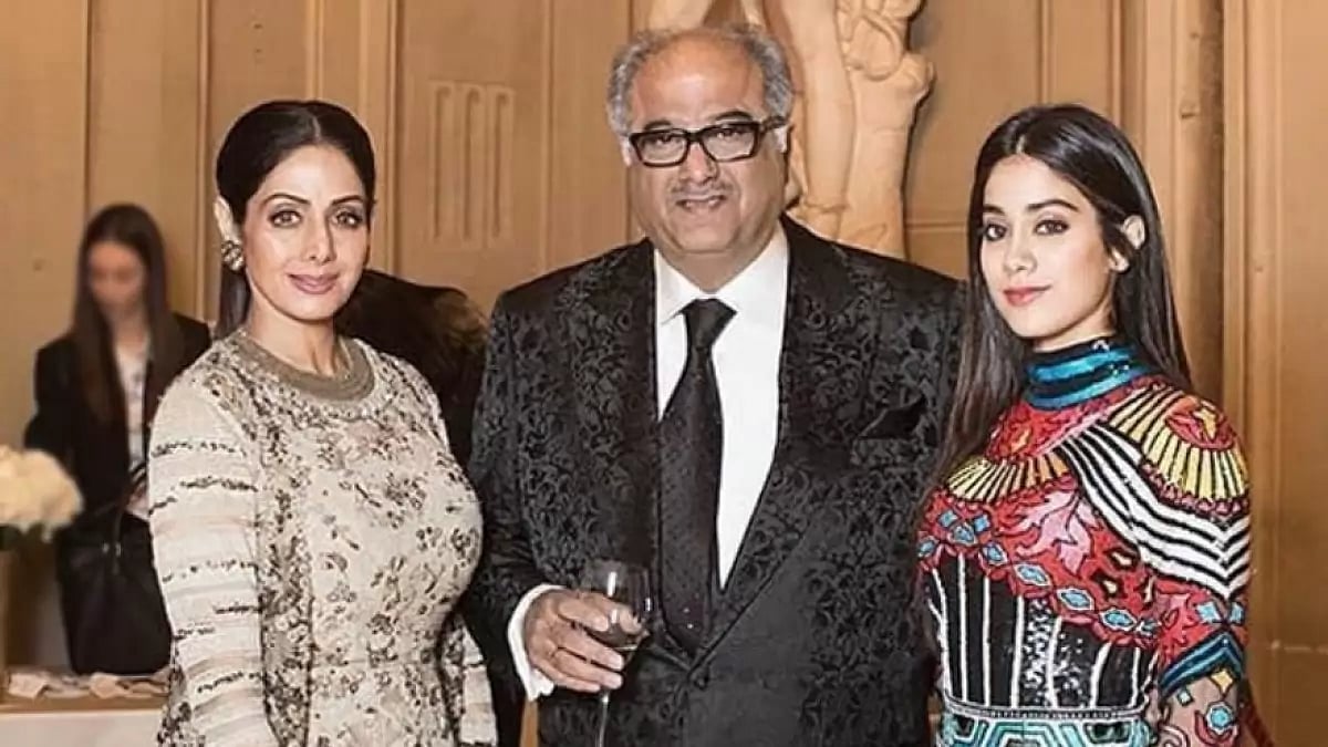 Boney Kapoor, Sridevi and Janhvi Kapoor