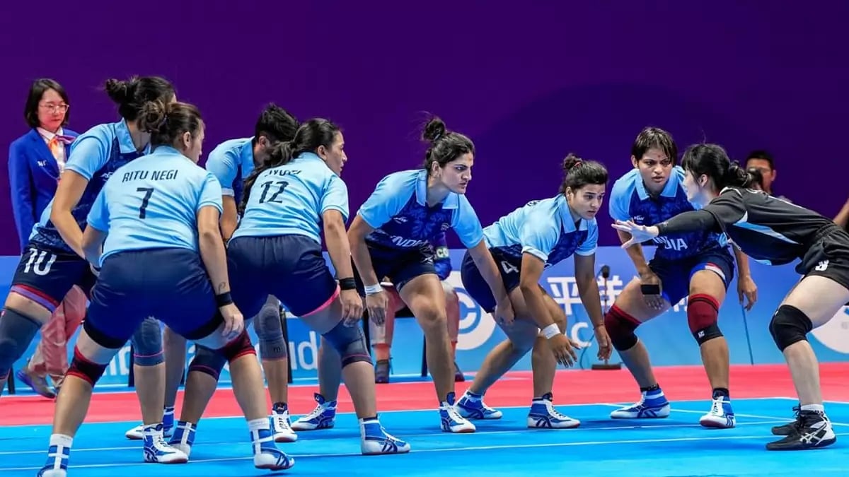 Indian Women's kabaddi team in action