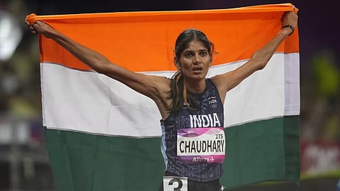 Parul Chaudhary won gold in the women's 5,000m race at Asian Games 2023 in Hangzhou.