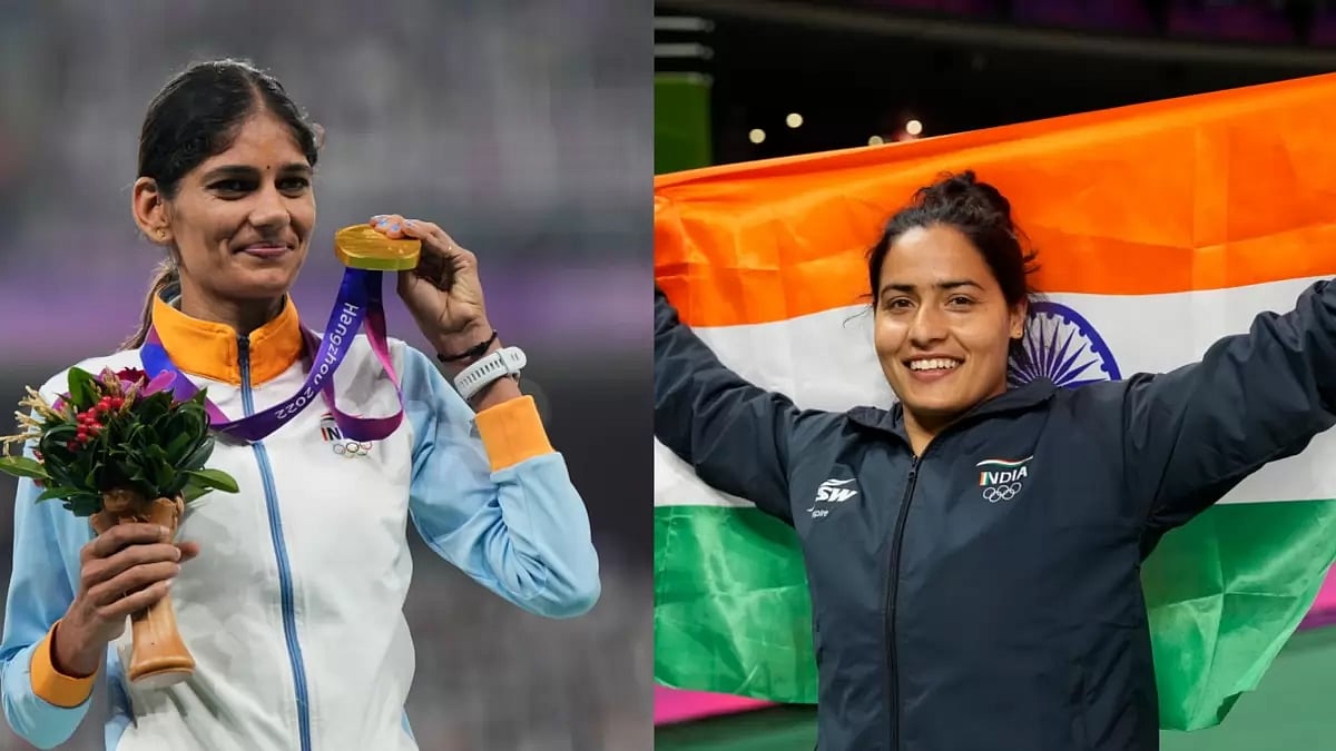 Parul Chaudhary (left) and Annu Ranni won gold in their respective events.