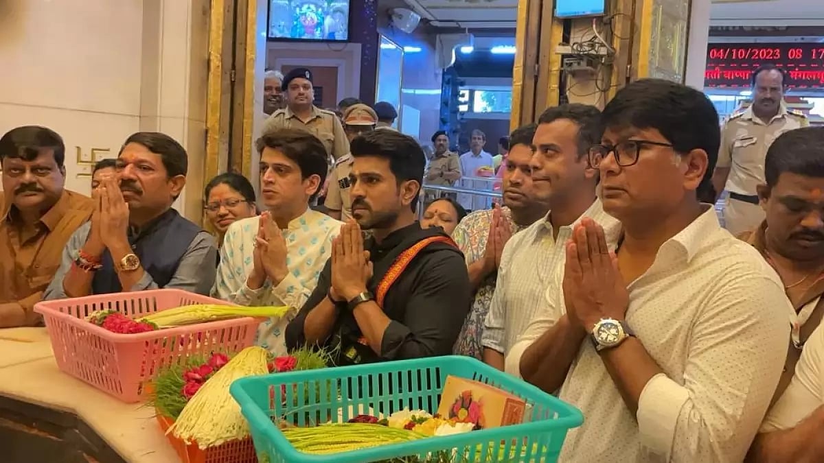 Ram Charan at Siddhivinayak Temple in Mumbai