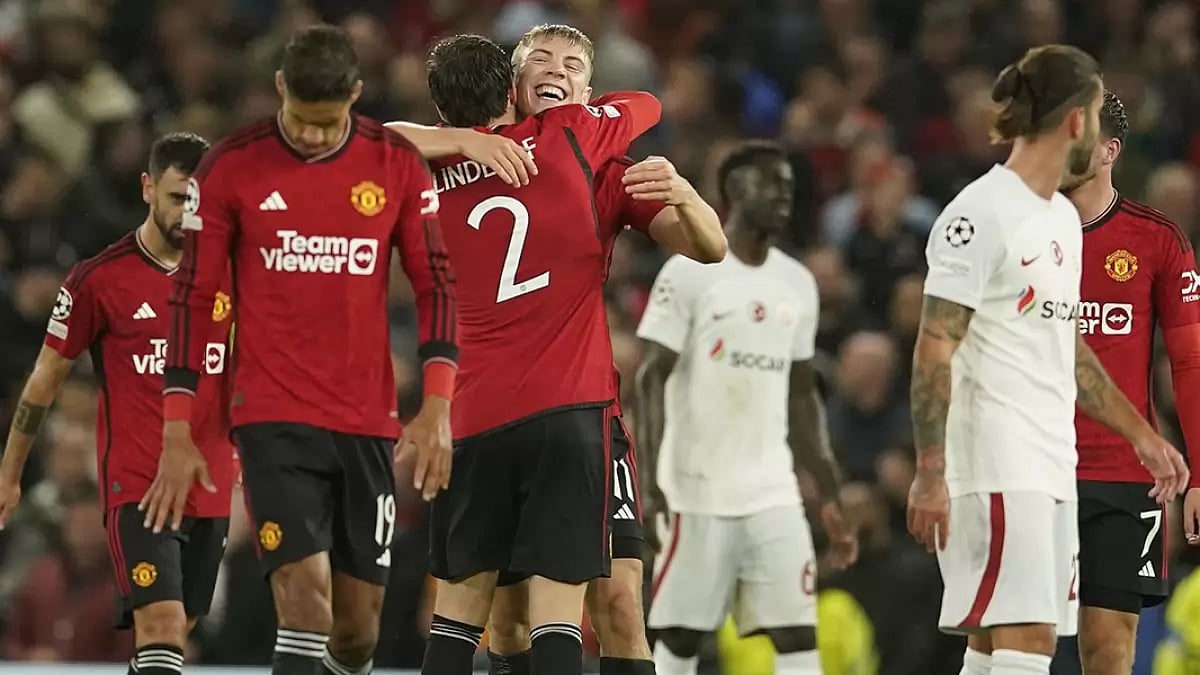 Action from the Manchester United vs Galatasaray game on October 4, 2023.