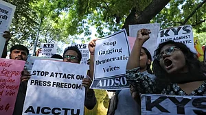 Protest against attack on press freedom