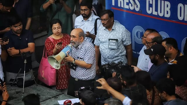 In Pictures: Journalists Gather At Press Club Of India To Protest Against NewsClick Raids