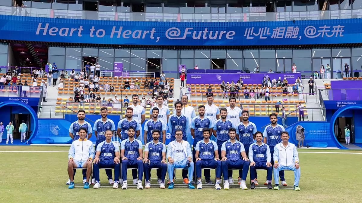 The Indian men's cricket team in Hangzhou.