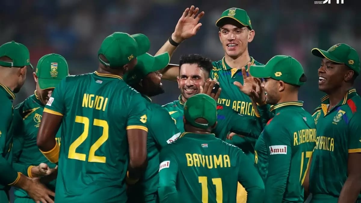 South African Team during the match against Sri Lanka at Arun Jaitley Stadium, Delhi