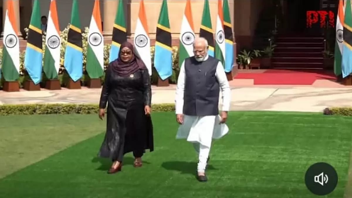 Tanzania President Samia Hassan Suluhu and Prime Minister NArendra Modi
