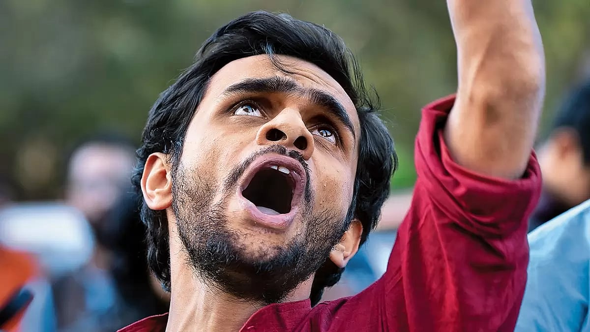 Speaking Up: Umar Khalid during a protest at the JNU campus in New Delhi on March 21, 2016 - null