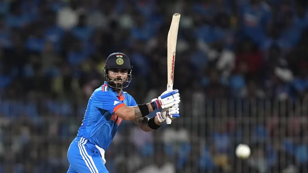 Virat Kohli bats during the India vs Australia game in Chennai.