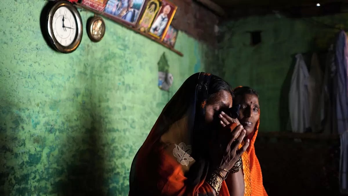 Savita Keshav Kadam (sister) and Kusum Ananda Bagal (mother) of the deceased Vijaymala Kadam recount their harrowing experience, in Nanded. 