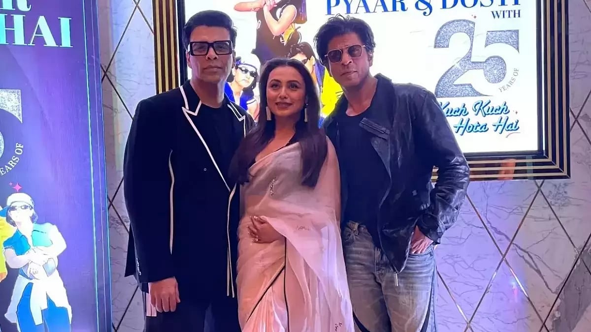 Karan Johar, Rani Mukerji and Shah Rukh Khan