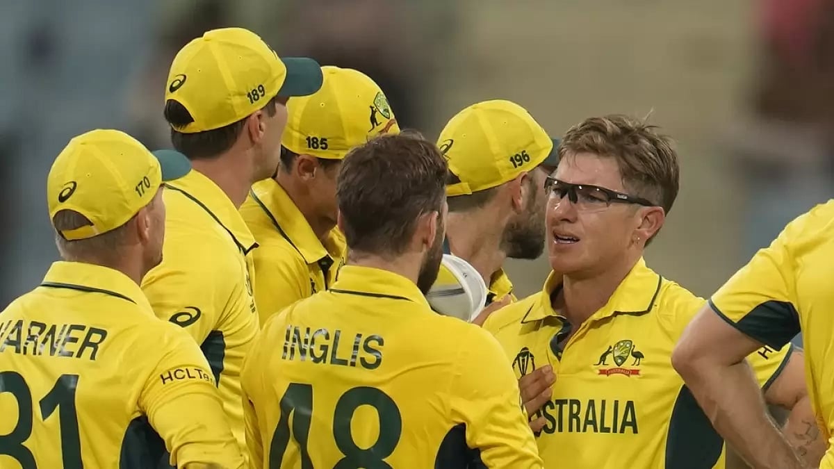 Australia in the field against Sri Lanka in Lucknow.